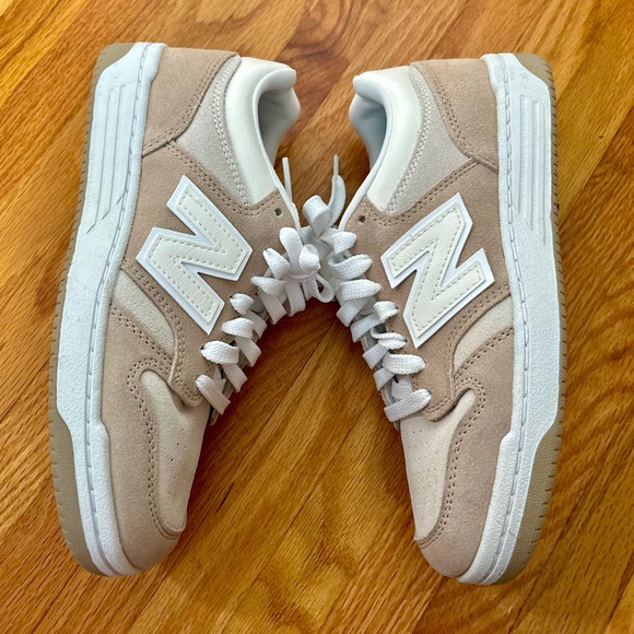 New Balance Tan and White Casual Sneakers - Picture 7 of 11
